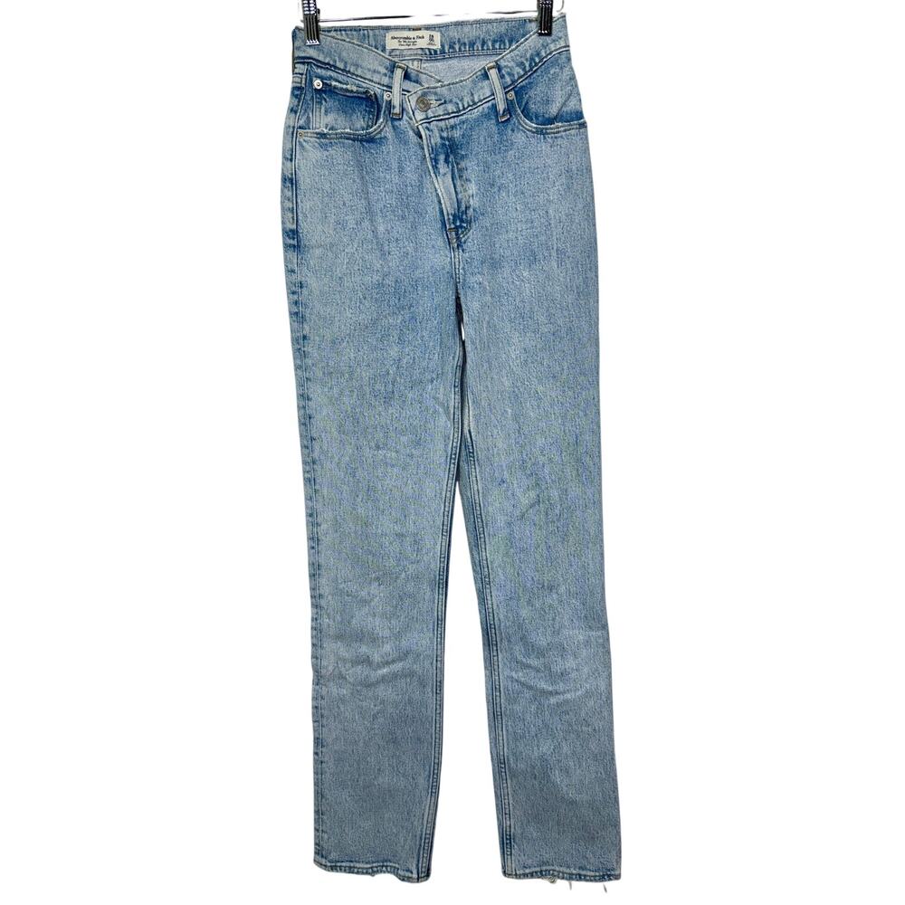 Abercrombie & Fitch The 90s Straight Ultra High Rise Blue Denim Jeans Size 24 00